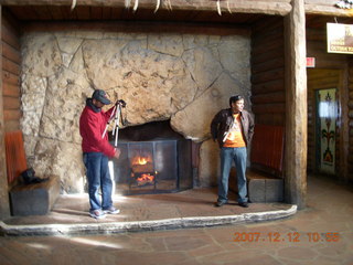Hitesh, Nitin inside Bright Angel Lodge
