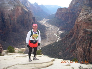 728 6cv. Zion National Park - Angels Landing hike - Adam at the top