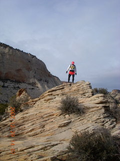 735 6cv. Zion National Park - Angels Landing hike - Adam at the top of the top