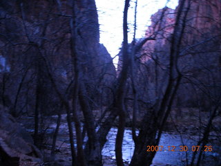 9 6cw. Zion National Park - low-light, pre-dawn Virgin River walk