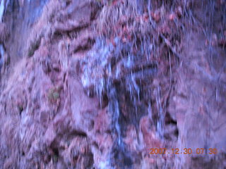 21 6cw. Zion National Park - low-light, pre-dawn Virgin River walk - ice