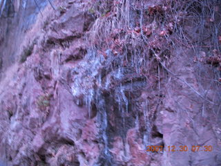 22 6cw. Zion National Park - low-light, pre-dawn Virgin River walk - ice