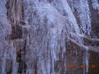 29 6cw. Zion National Park - low-light, pre-dawn Virgin River walk - ice