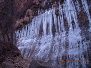 34 6cw. Zion National Park - low-light, pre-dawn Virgin River walk - ice