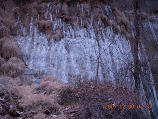 Zion National Park - low-light, pre-dawn Virgin River walk - ice