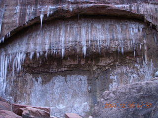 Zion National Park - low-light, pre-dawn Virgin River walk - ice