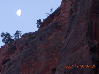 Zion National Park - low-light, pre-dawn Virgin River walk - ice on trail