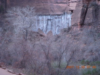 Zion National Park - low-light, pre-dawn Virgin River walk - ice