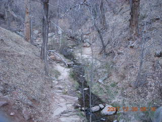 Zion National Park - low-light, pre-dawn Virgin River walk - ice