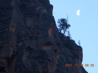 63 6cw. Zion National Park- Observation Point hike - moon