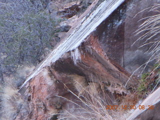 71 6cw. Zion National Park- Observation Point hike - ice