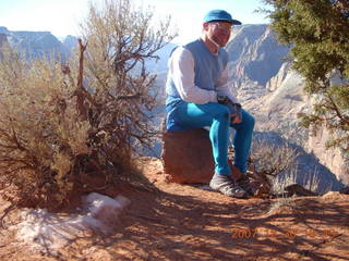 149 6cw. Zion National Park- Observation Point hike - Adam - view from the top