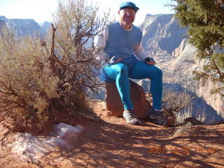 Zion National Park- Observation Point hike - Adam - view from the top