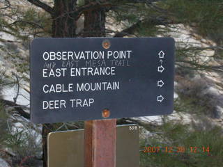 Zion National Park- Observation Point hike (old Nikon Coolpix S3) - sign
