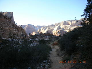 Zion National Park- Observation Point hike (old Nikon Coolpix S3) - short stretch of East Rim trail with ice