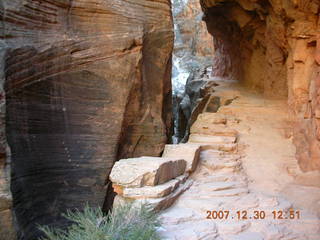 Zion National Park- Observation Point hike (old Nikon Coolpix S3) - slot canyon