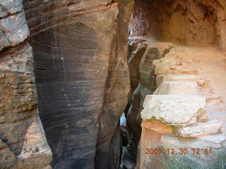 Zion National Park- Observation Point hike (old Nikon Coolpix S3) - slot canyon