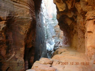 245 6cw. Zion National Park- Observation Point hike (old Nikon Coolpix S3) - slot canyon