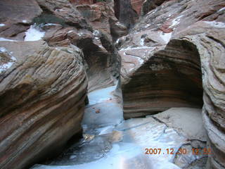 Zion National Park- Observation Point hike (old Nikon Coolpix S3) - slot canyon