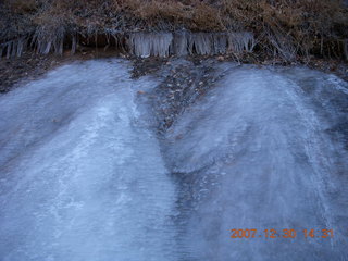 Zion National Park- Hidden Canyon hike - serious ice on path