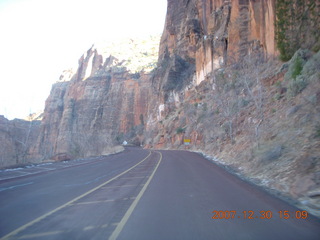 326 6cw. Zion National Park - driving on the road