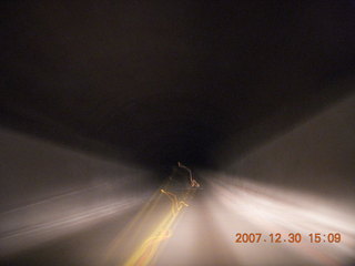 328 6cw. Zion National Park - driving on the road - inside the tunnel