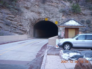 329 6cw. Zion National Park - driving on the road - tunnel