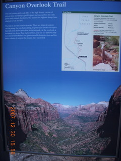 352 6cw. Zion National Park - Canyon Overlook hike - sign
