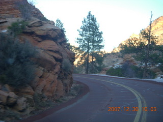 356 6cw. Zion National Park - driving on the road