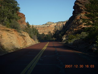 358 6cw. Zion National Park - driving on the road