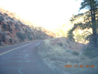 Zion National Park - driving on the road