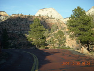 366 6cw. Zion National Park - driving on the road