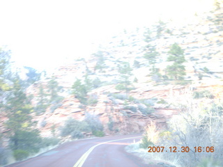 367 6cw. Zion National Park - driving on the road