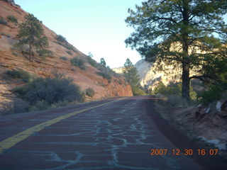 368 6cw. Zion National Park - driving on the road