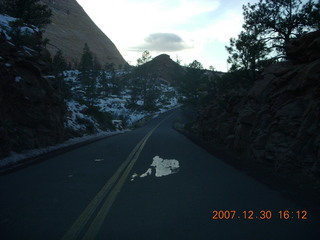 381 6cw. Zion National Park - driving on the road