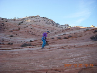 382 6cw. Zion National Park - slickrock - Adam