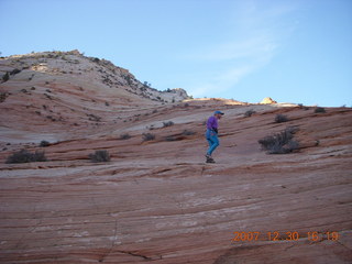 383 6cw. Zion National Park - slickrock - Adam