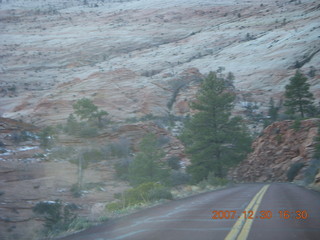 404 6cw. Zion National Park - driving on the road
