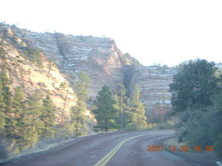 405 6cw. Zion National Park - driving on the road