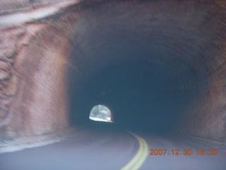 411 6cw. Zion National Park - driving on the road - tunnel