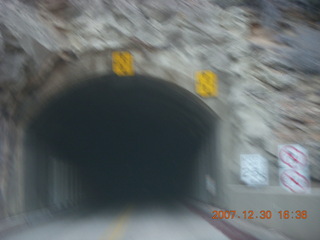 Zion National Park - driving on the road - tunnel