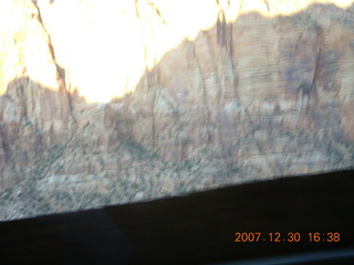 420 6cw. Zion National Park - driving on the road - view from tunnel