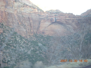 Zion National Park - driving on the road - big not-quite arch