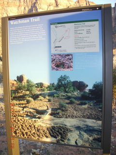 431 6cw. Zion National Park - Watchman Trail hike sign