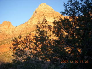 Zion National Park - driving on the road - big not-quite arch