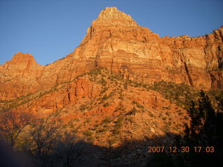 Zion National Park - driving on the road - big not-quite arch
