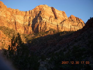 Zion National Park - driving on the road - big not-quite arch