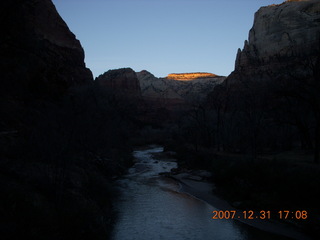 Zion National Park - Watchman Trail hike at sunset - Virgin River