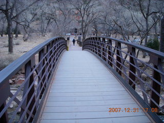 Zion National Park - sunset along the Virgin River - bridge