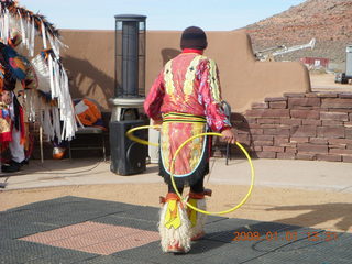 47 6d1. Grand Canyon West - native dancer in Skywalk area